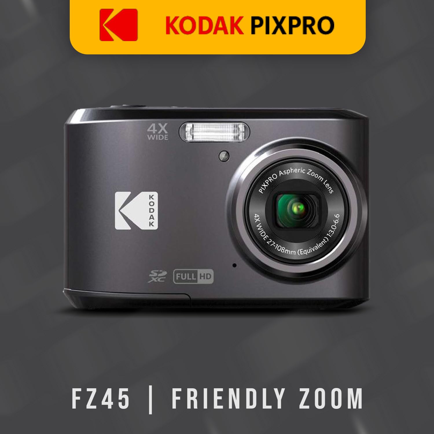 Amazon.com : Kodak PIXPRO FZ45 Friendly Zoom Digital Camera (Black